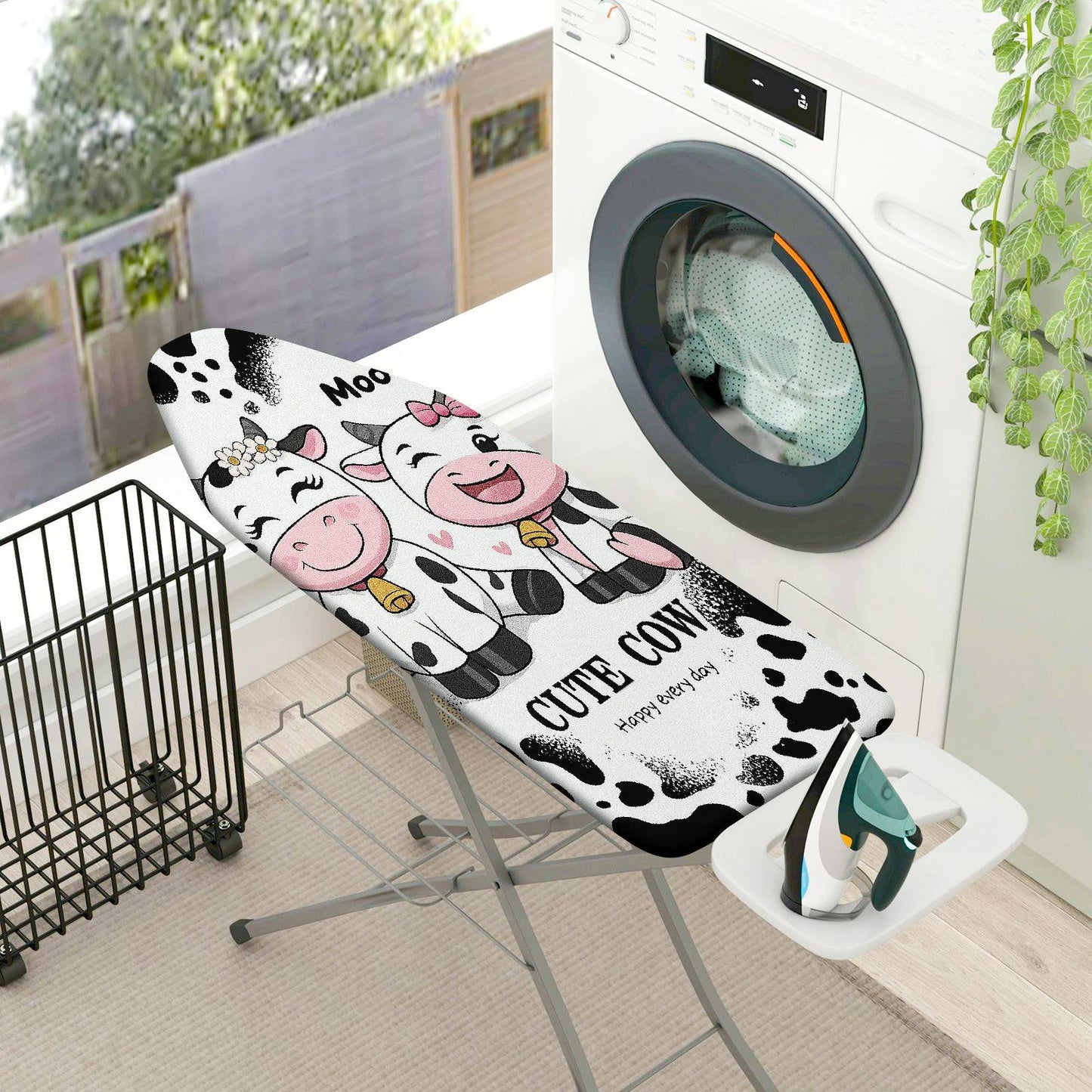 1-Piece Cute Cow Fun  Animal  Ironing Board Cover, Universal Size, Without Board