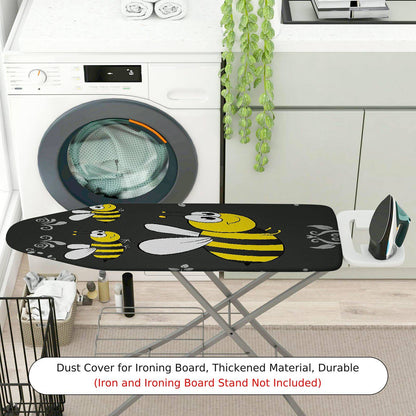 1-Piece Cute Bee  Black  Ironing Board Cover, Universal Size, Without Board