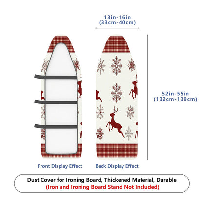 1-Piece Reindeer Snowflake Plaid  Ironing Board Cover, Universal Size, Without Board