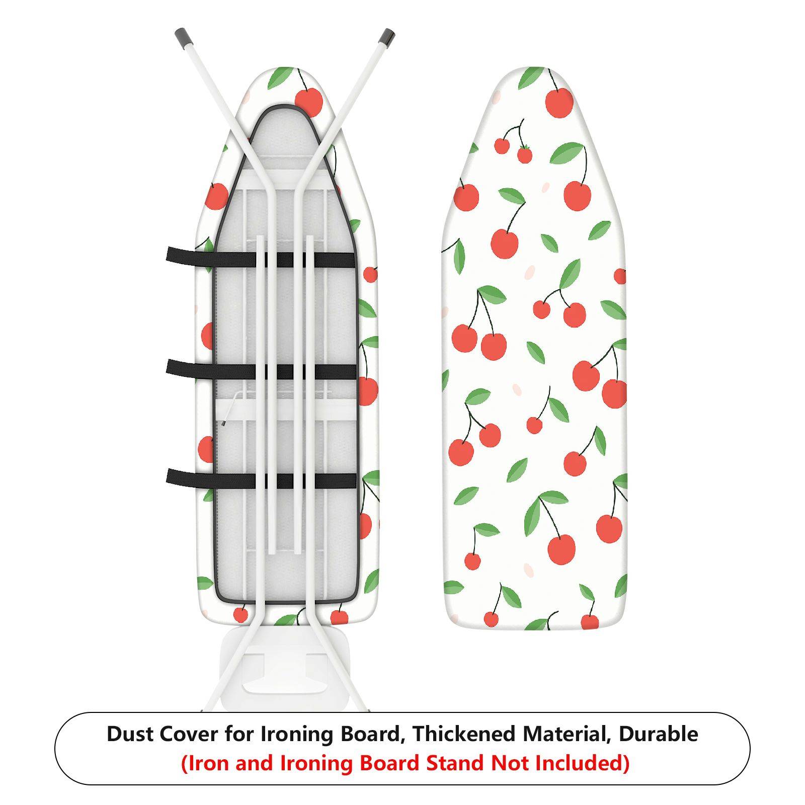 1-Piece Cherry Pattern Fruit Design Green Leaf  Ironing Board Cover, Universal Size, Without Board