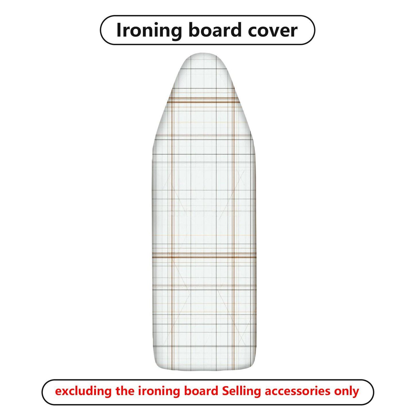 1-Piece Plaid Grid Pattern White Theme  Ironing Board Cover, Universal Size, Without Board