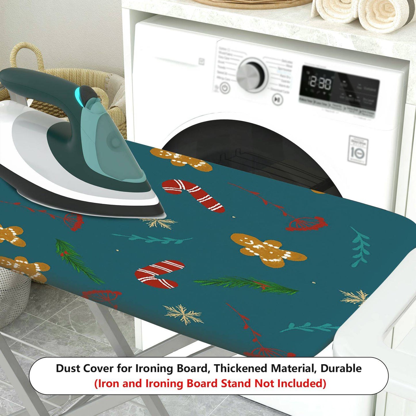 1-Piece Christmas Gingerbread Candy  Ironing Board Cover, Universal Size, Without Board