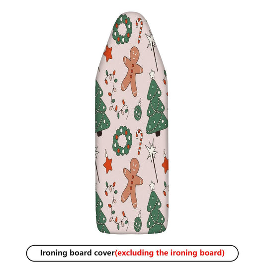 1-Piece Gingerbread Christmas Tree Candy Cane  Ironing Board Cover, Universal Size, Without Board