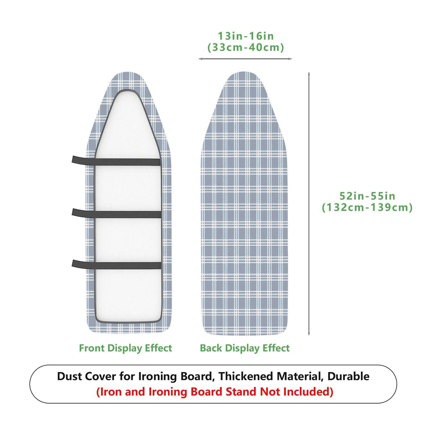 1-Piece Plaid Pattern Gray Color  Ironing Board Cover, Universal Size, Without Board