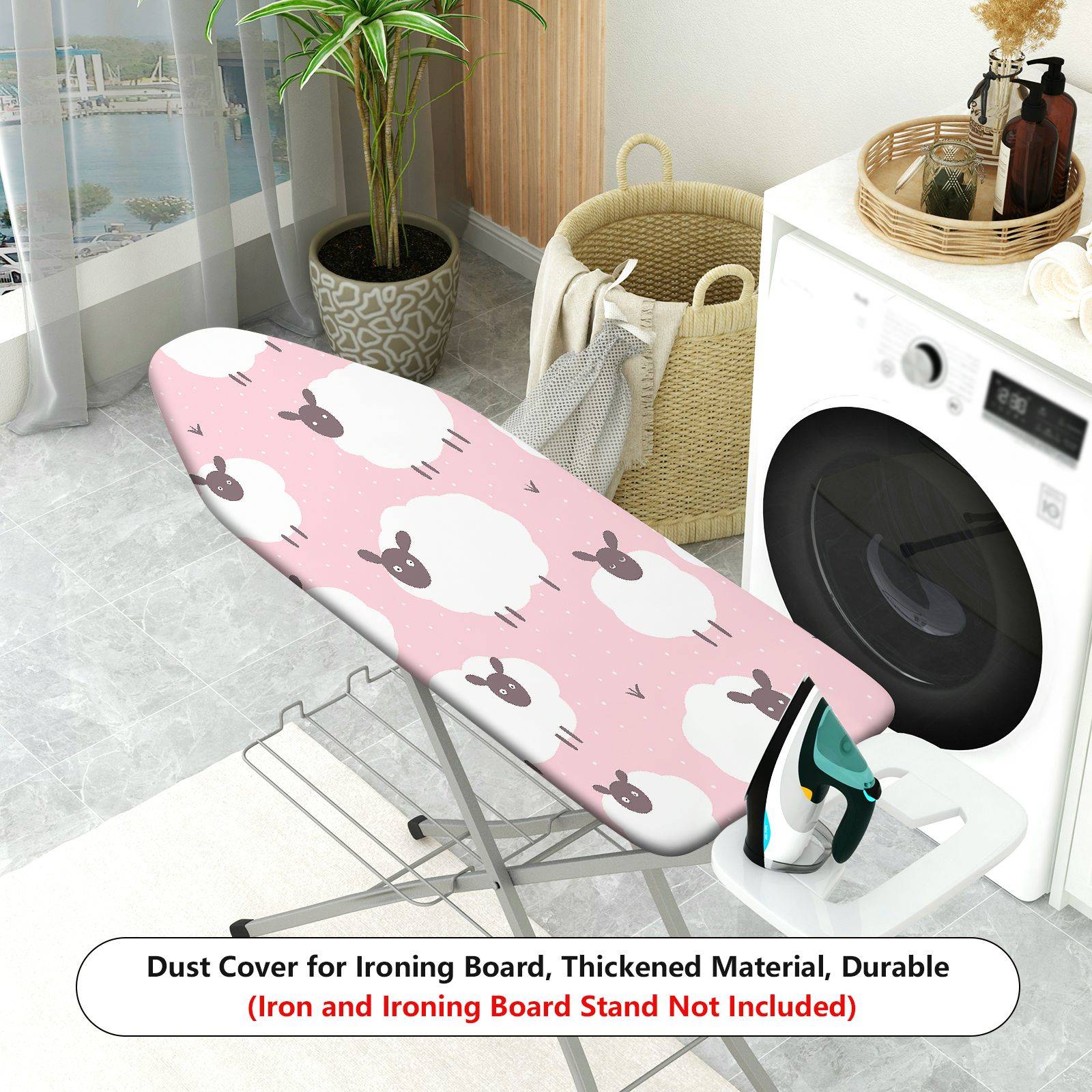 1-Piece Pink Sheep  Fun  Ironing Board Cover, Universal Size, Without Board