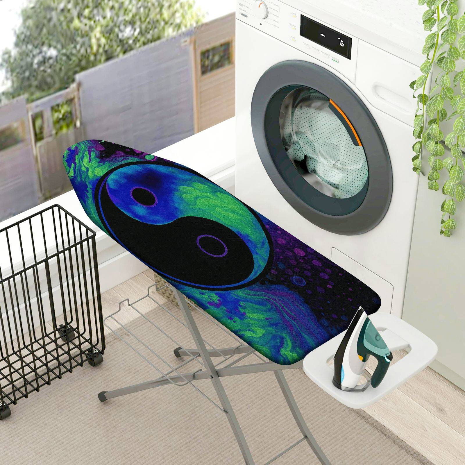 1-Piece Yin Yang Abstract Pattern Colorful  Ironing Board Cover, Universal Size, Without Board