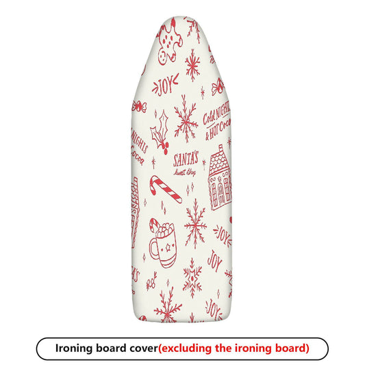 1-Piece Christmas Snowflake Candy Cane  Ironing Board Cover, Universal Size, Without Board