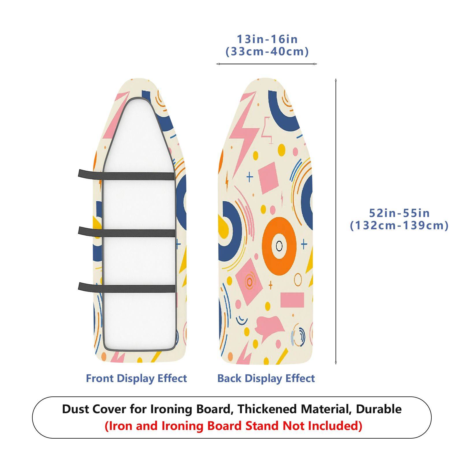 1-Piece Geometric Colorful Funky  Ironing Board Cover, Universal Size, Without Board