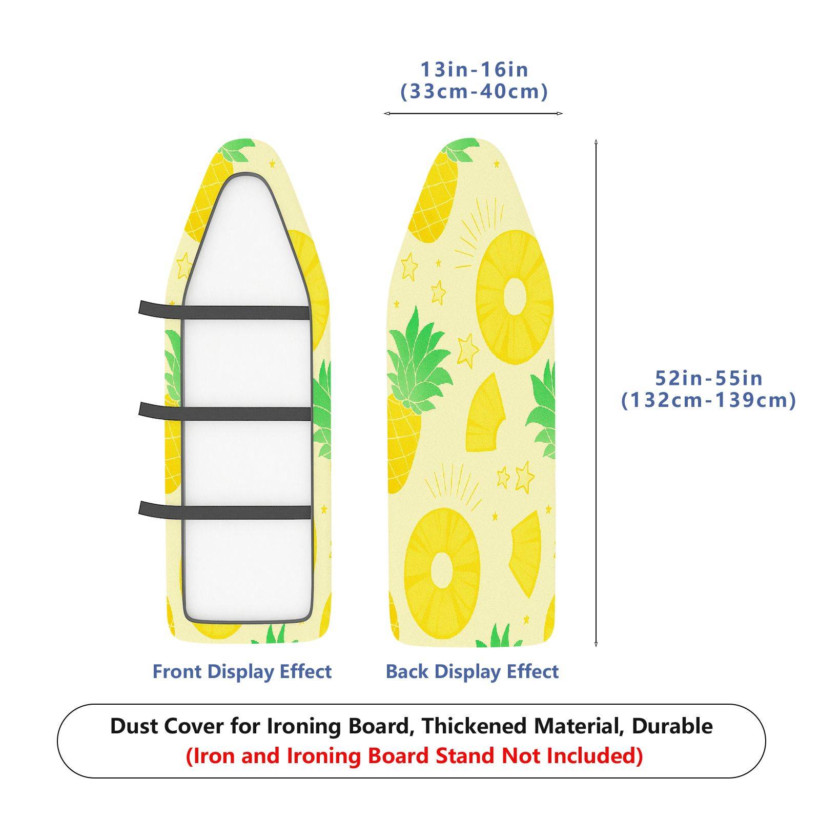 1-Piece Pineapple Fruit Yellow  Ironing Board Cover, Universal Size, Without Board