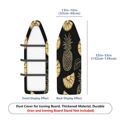 1-Piece Pineapple Tropical Fruit Black  Ironing Board Cover, Universal Size, Without Board