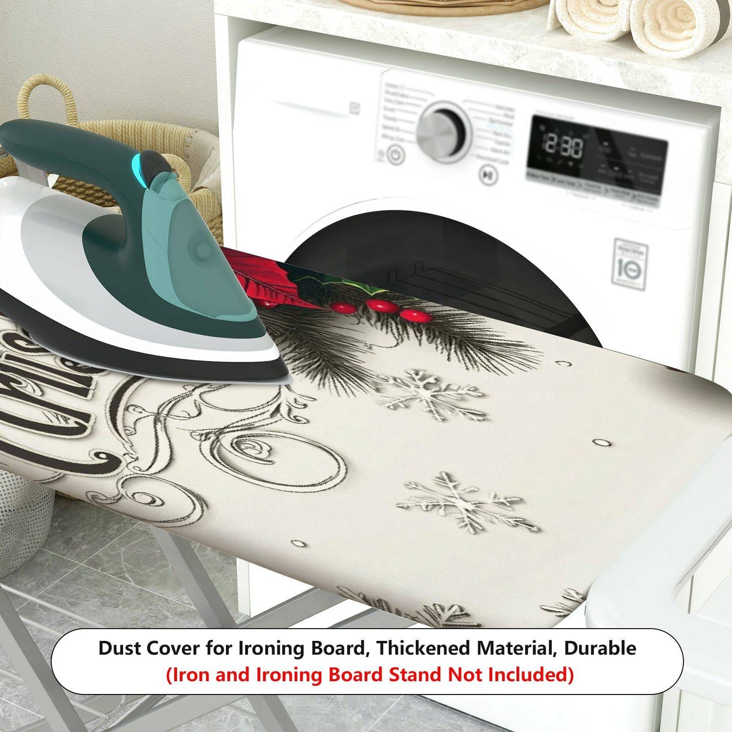 1-Piece Christmas Floral Snow  Ironing Board Cover, Universal Size, Without Board