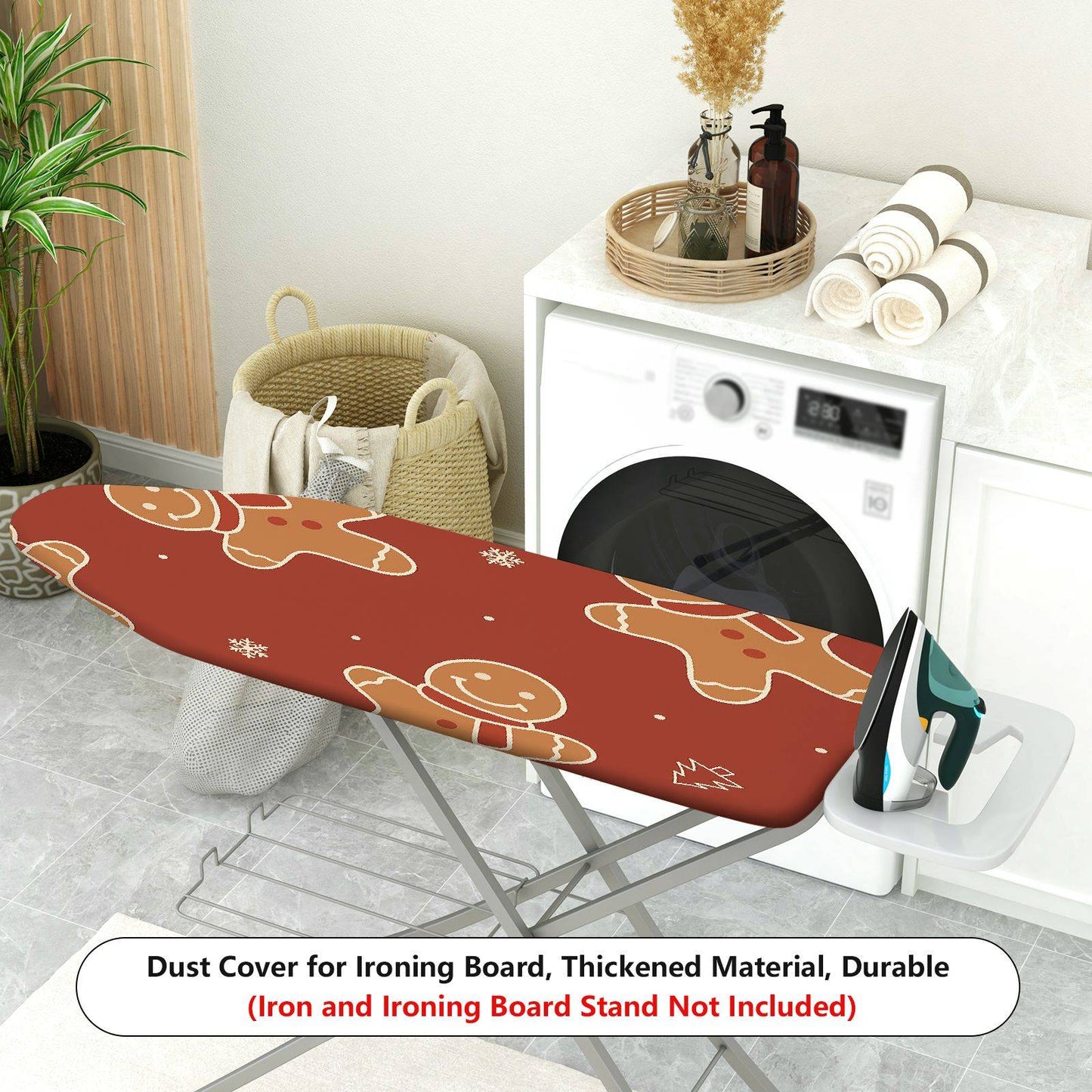 1-Piece Christmas Gingerbread Snow  Ironing Board Cover, Universal Size, Without Board