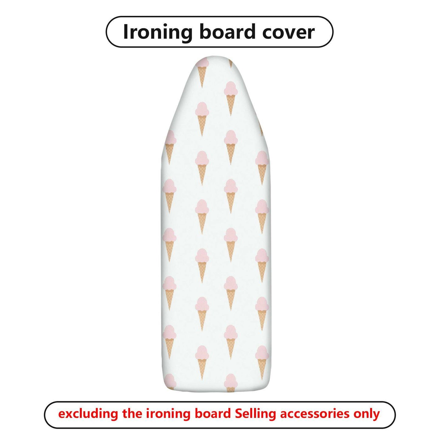 1-Piece Ice Cream Pattern Cute Pastel  Ironing Board Cover, Universal Size, Without Board