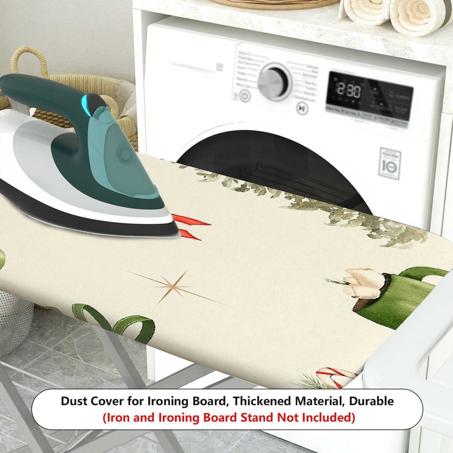 1-Piece Christmas Tree Mug Bow  Ironing Board Cover, Universal Size, Without Board