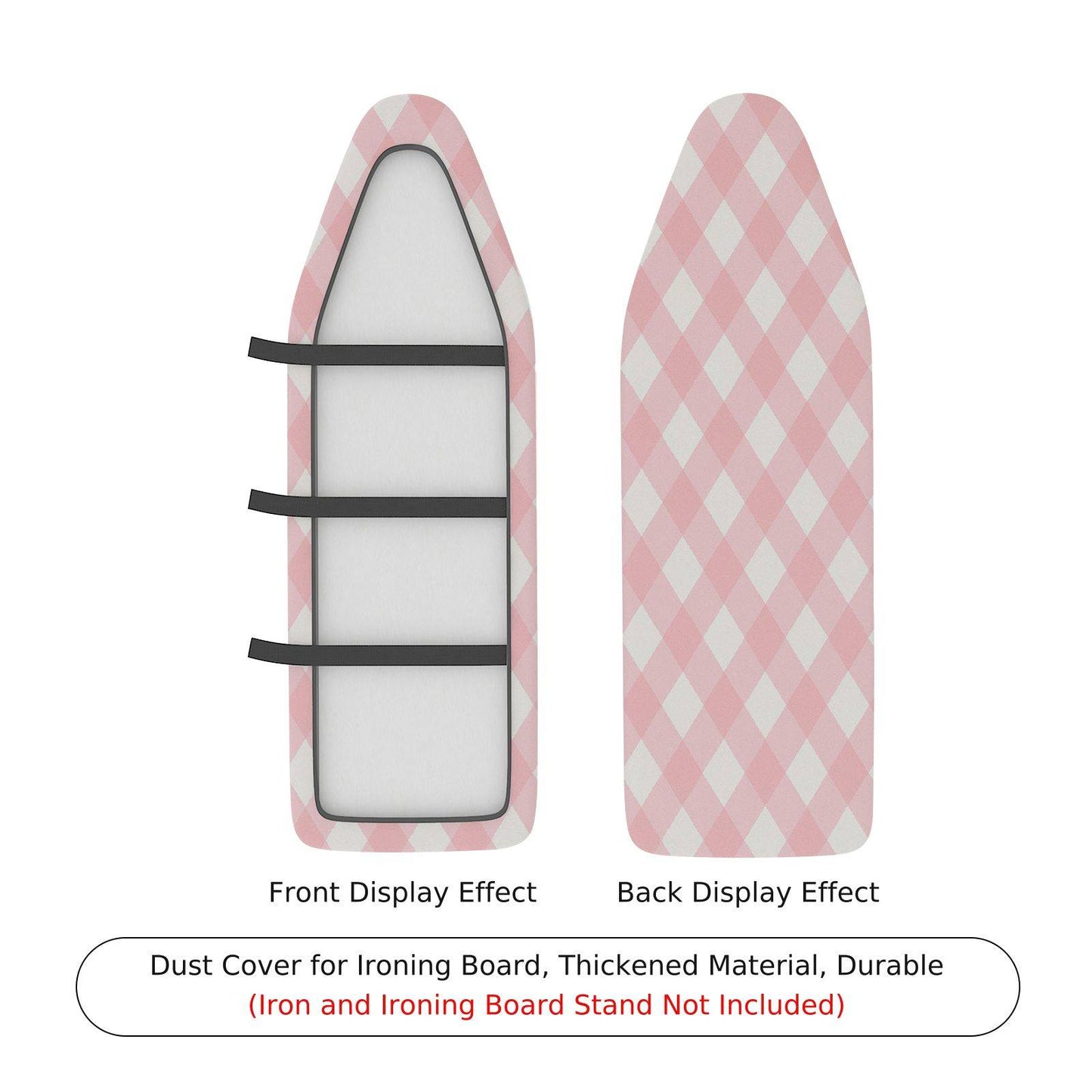 1-Piece Pink Plaid Checkered Decorative  Ironing Board Cover, Universal Size, Without Board