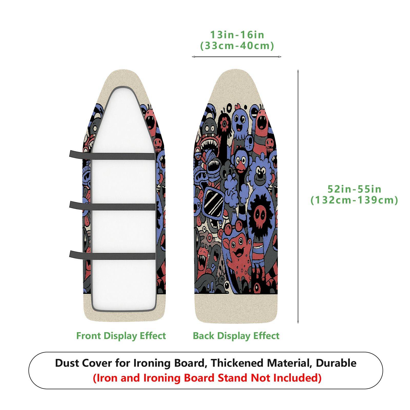 1-Piece Fun Colorful  Ironing Board Cover, Universal Size, Without Board