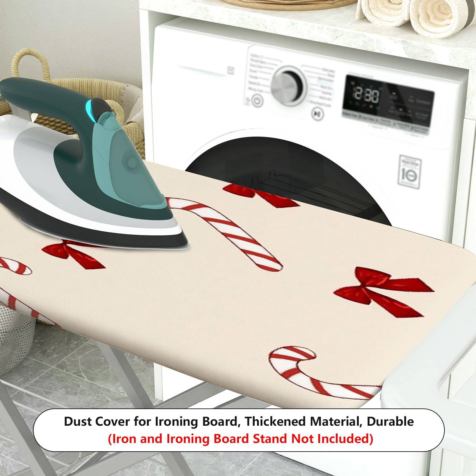 1-Piece Christmas Ribbon Candy  Ironing Board Cover, Universal Size, Without Board