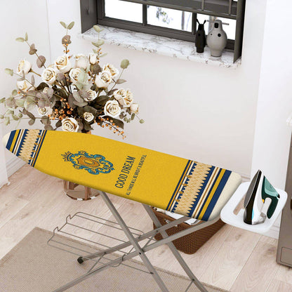 1-Piece Yellow Royal Emblem Good Dream  Ironing Board Cover, Universal Size, Without Board