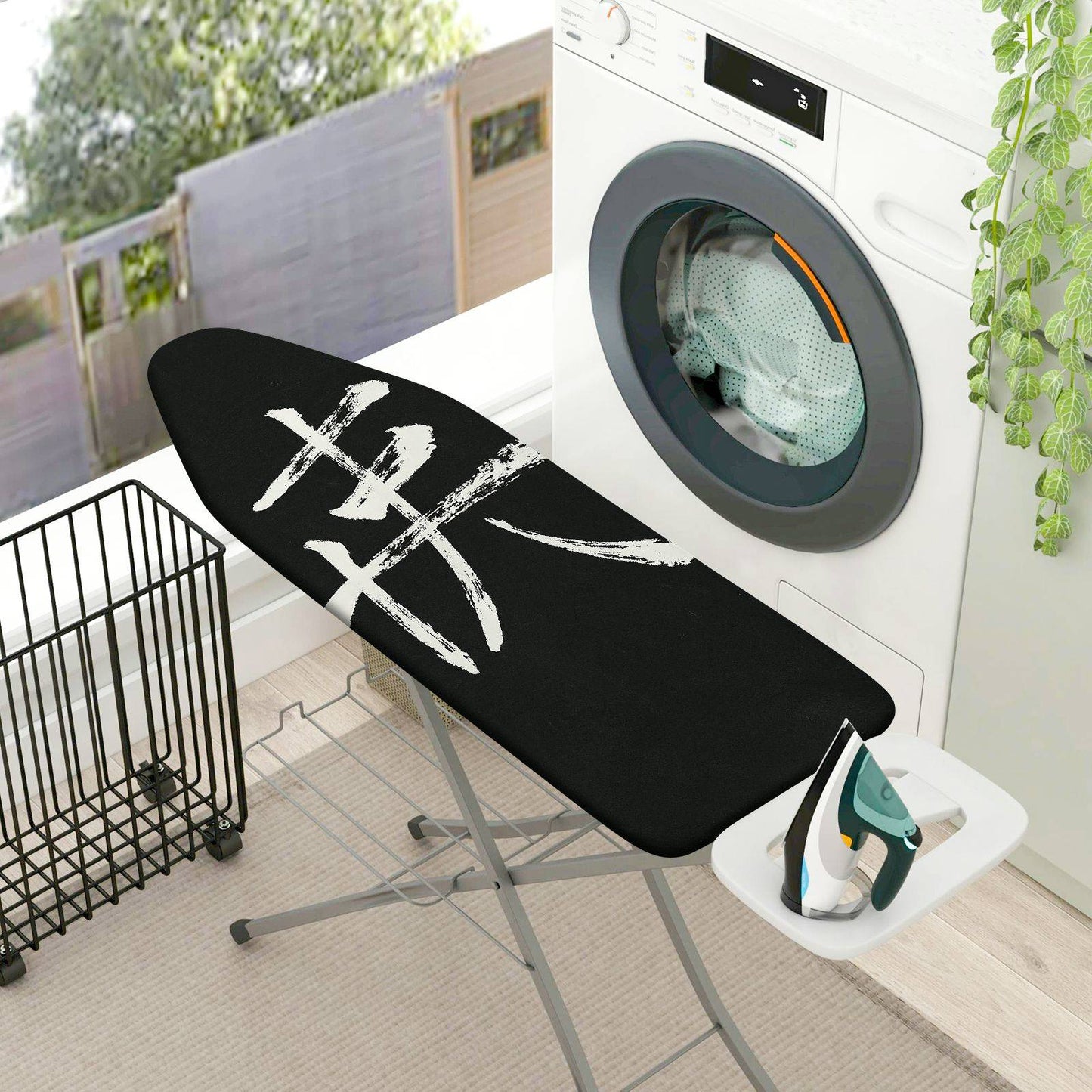1-Piece Abstract Black White Strokes  Ironing Board Cover, Universal Size, Without Board