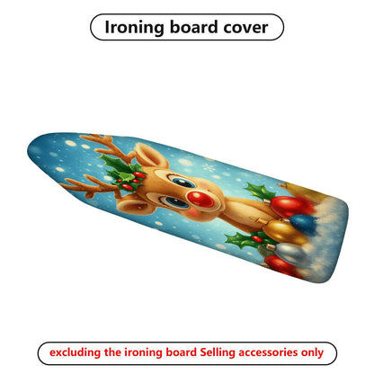 1-Piece Reindeer Christmas Snowflakes  Ironing Board Cover, Universal Size, Without Board