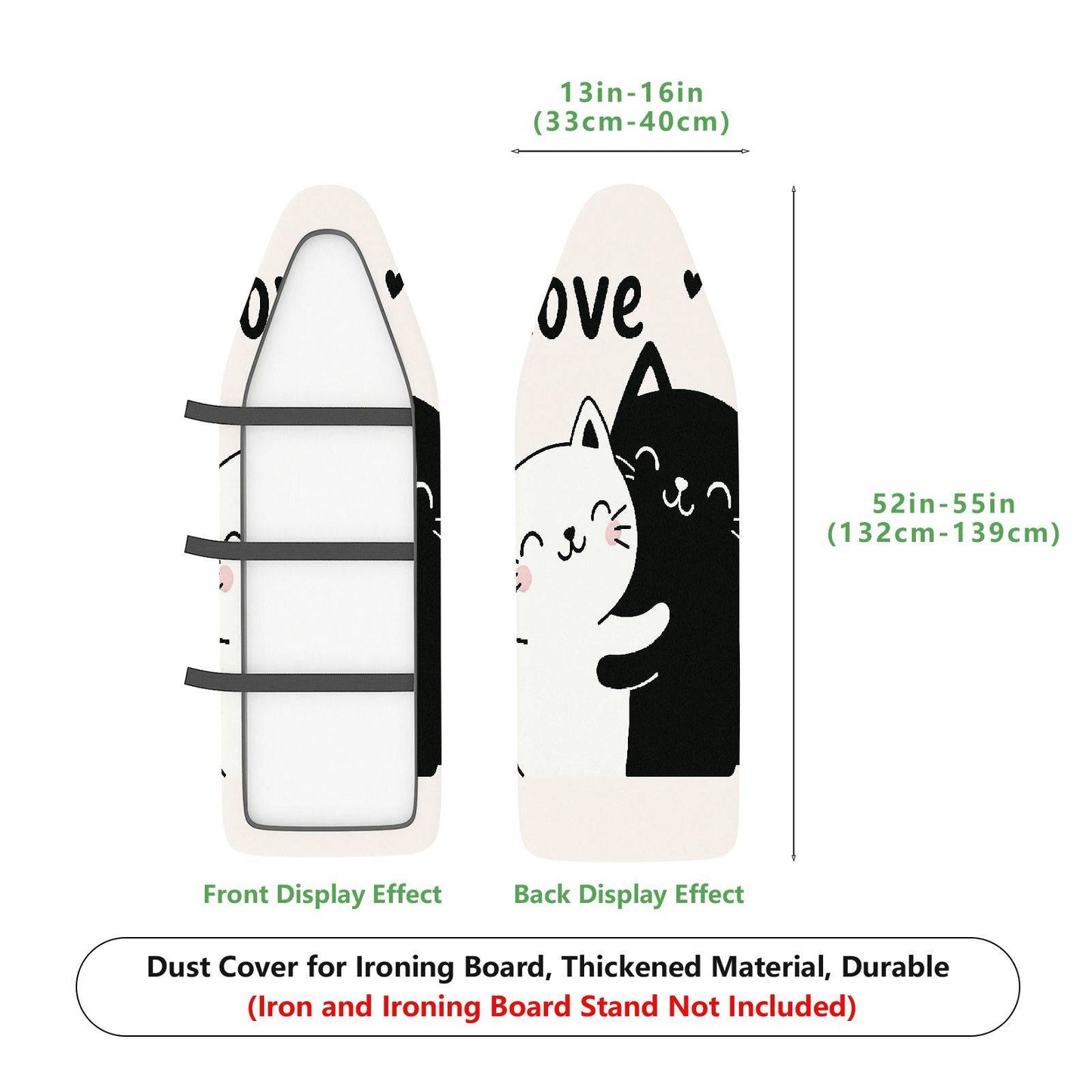1-Piece Cute Cat Love  Ironing Board Cover, Universal Size, Without Board