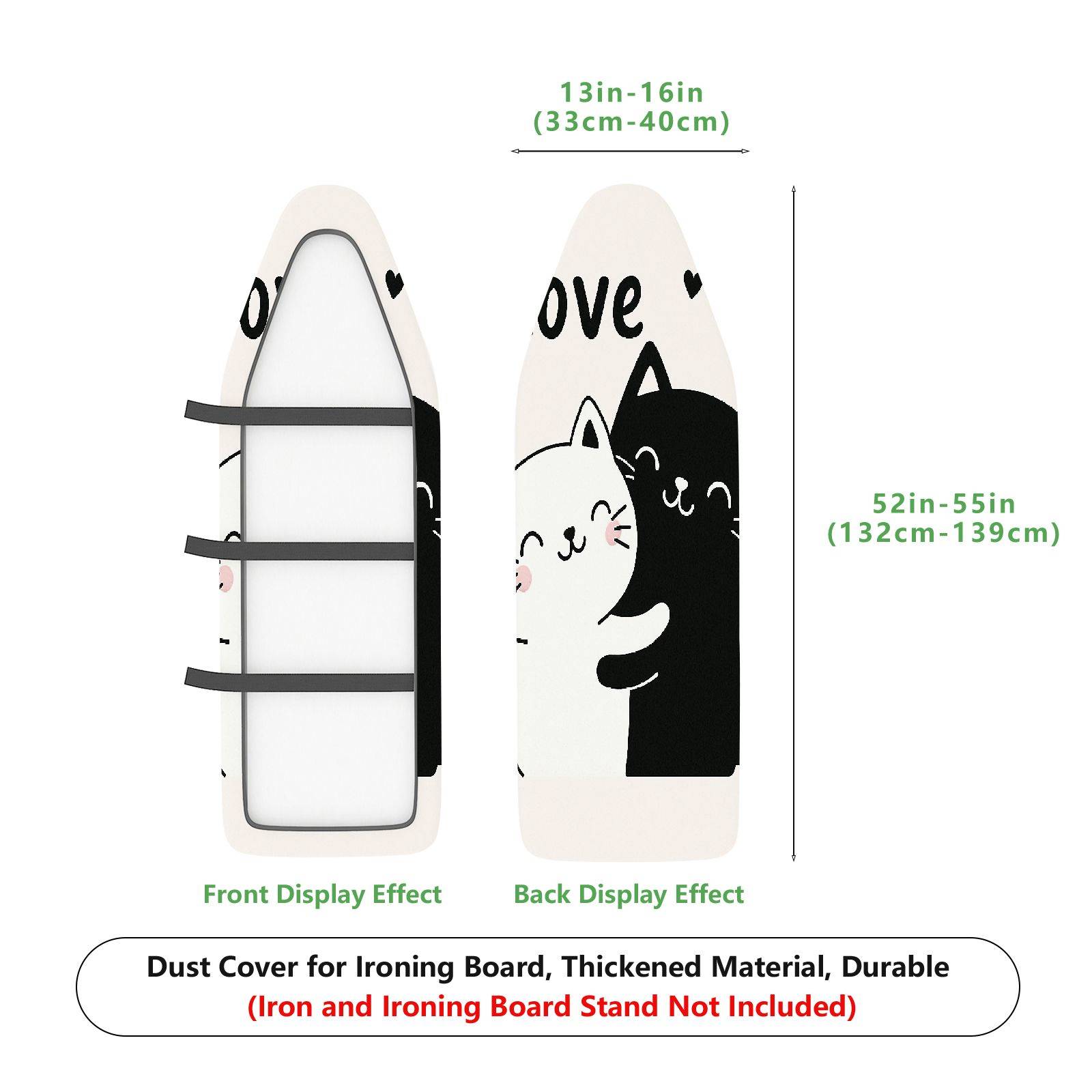1-Piece Cute Cat Love  Ironing Board Cover, Universal Size, Without Board