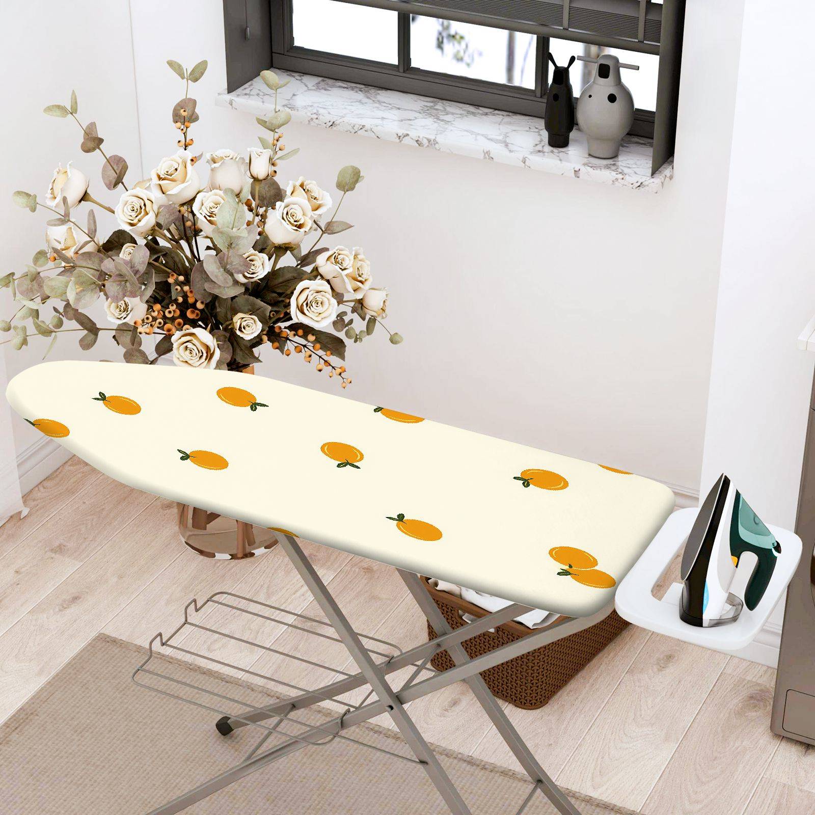 1-Piece Orange Fresh Fruit Pattern  Ironing Board Cover, Universal Size, Without Board