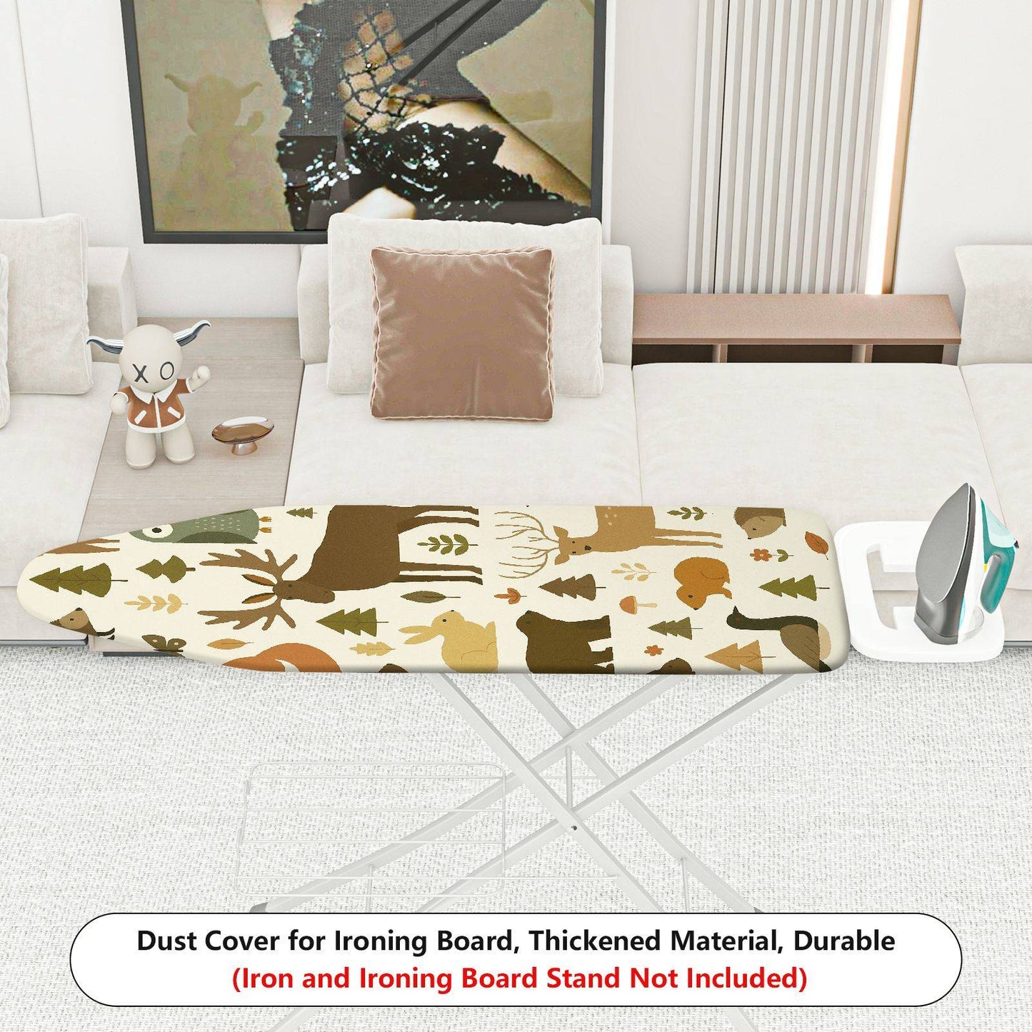 1-Piece Woodland Animal Forest Nature  Ironing Board Cover, Universal Size, Without Board