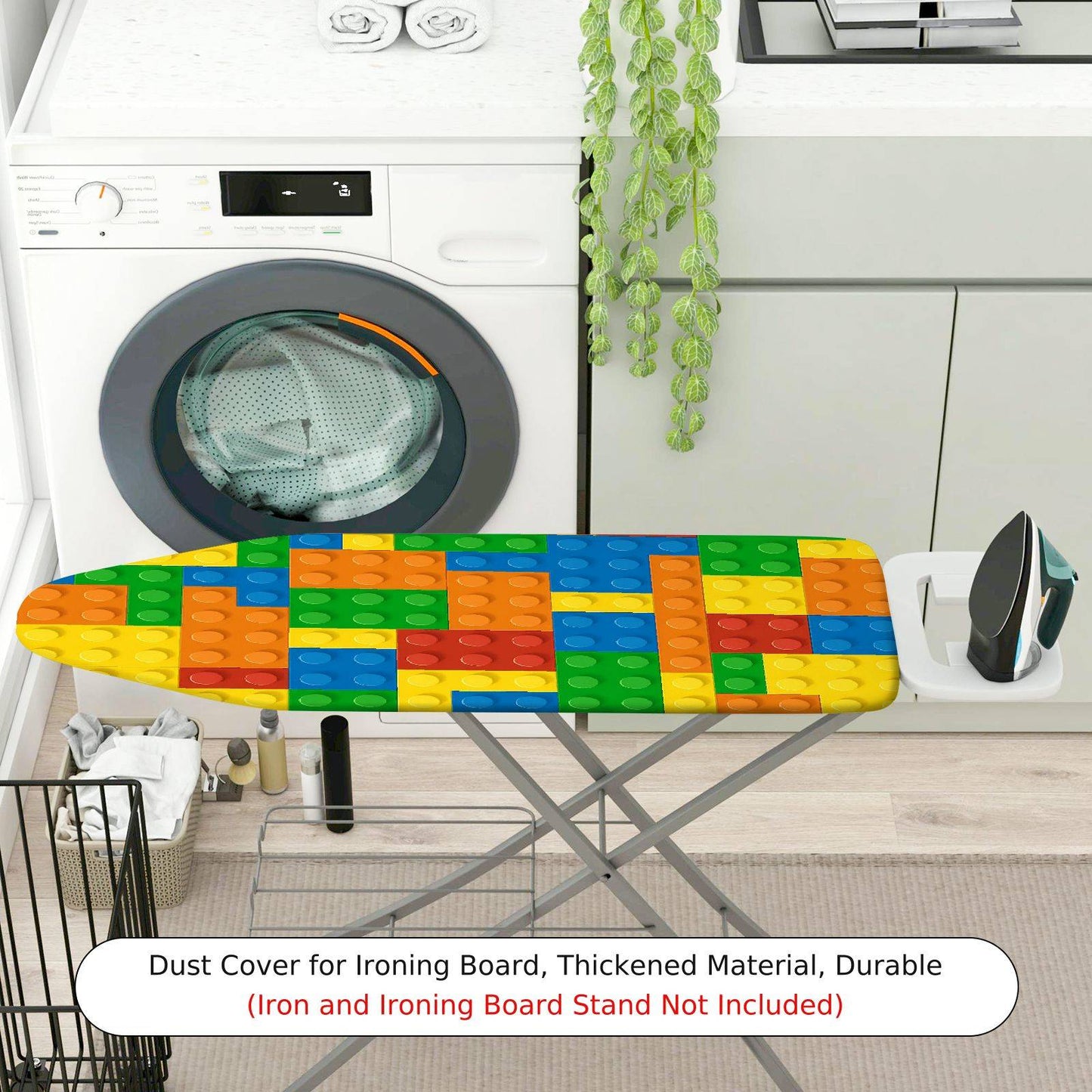 1-Piece Colorful Blocks Pattern Fun  Ironing Board Cover, Universal Size, Without Board