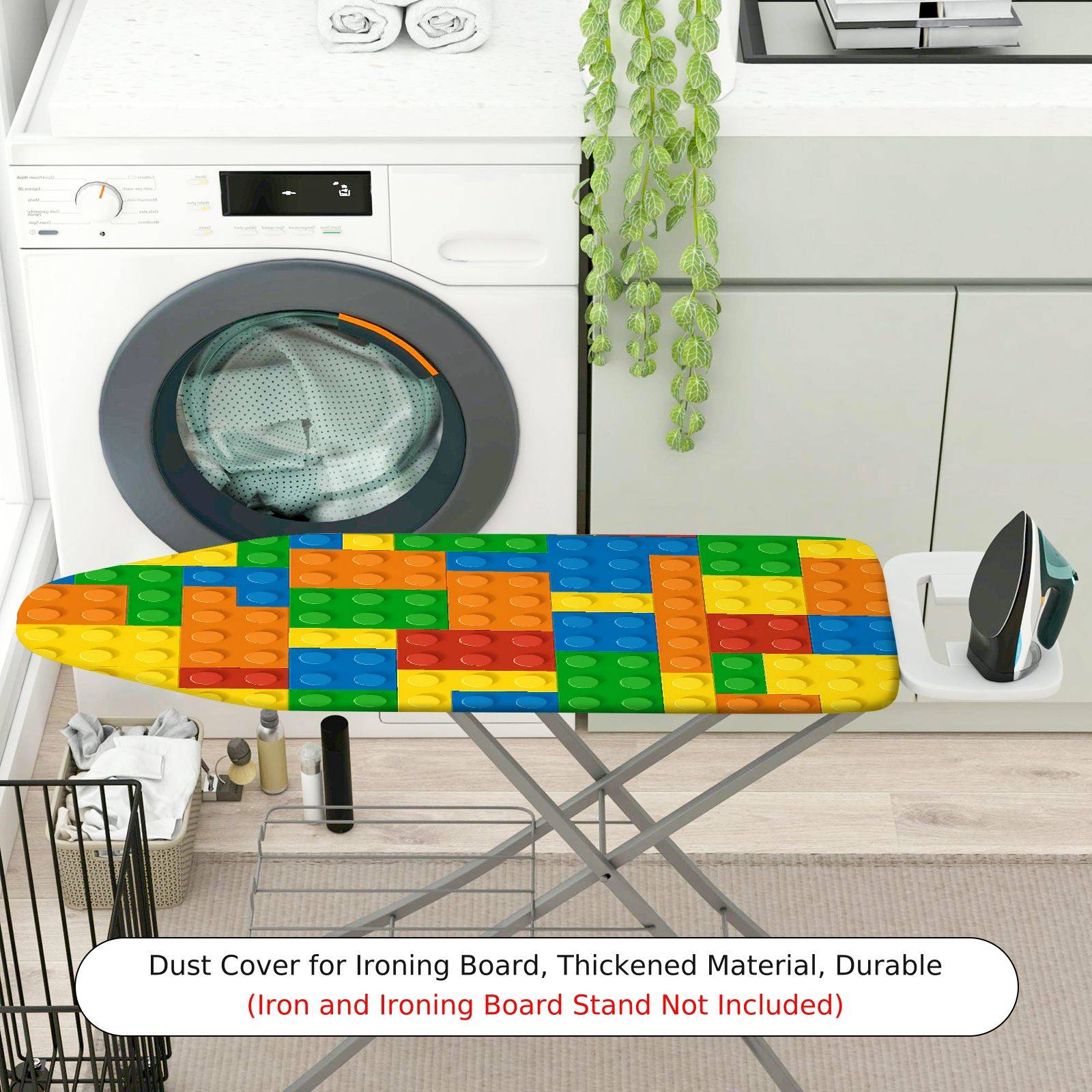 1-Piece Colorful Blocks Pattern Fun  Ironing Board Cover, Universal Size, Without Board