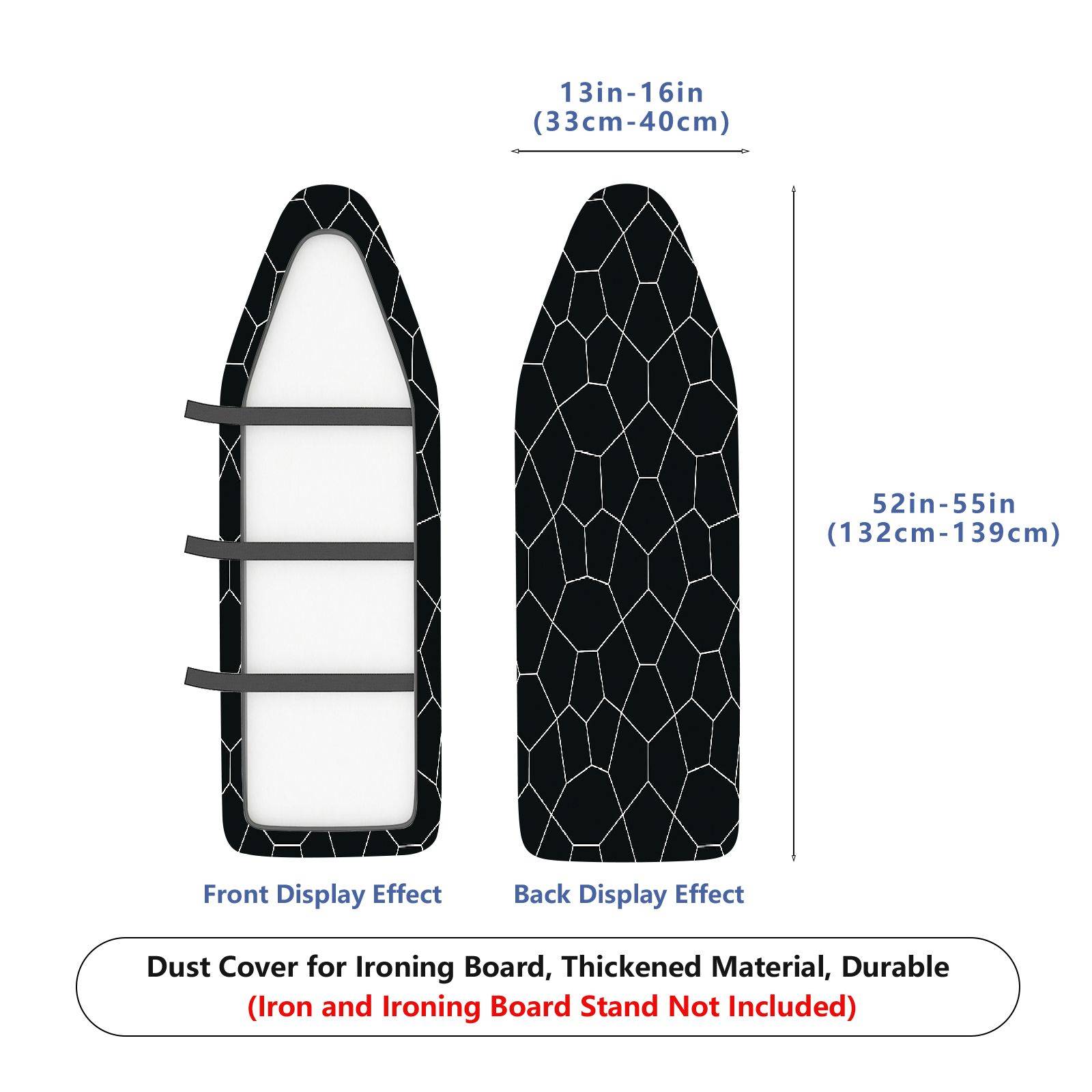 1-Piece Abstract Geometric Black  Ironing Board Cover, Universal Size, Without Board