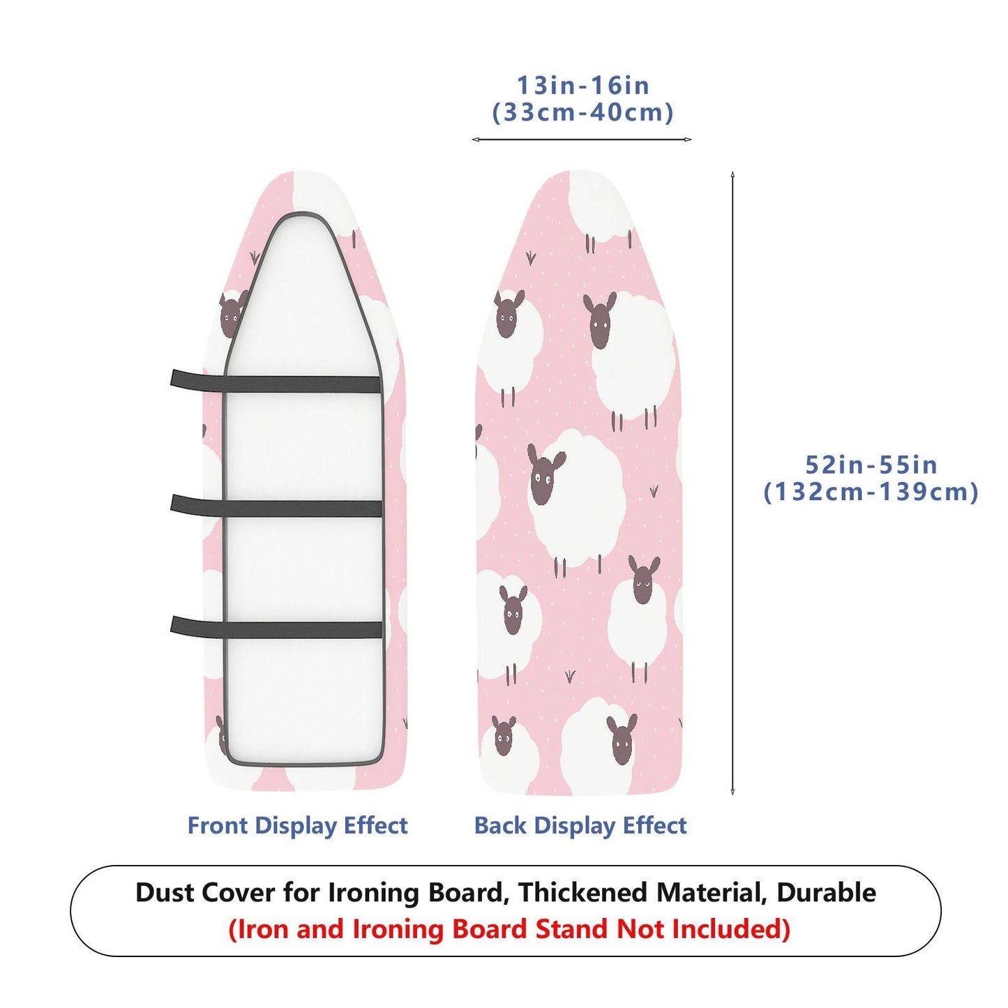 1-Piece Pink Sheep  Fun  Ironing Board Cover, Universal Size, Without Board