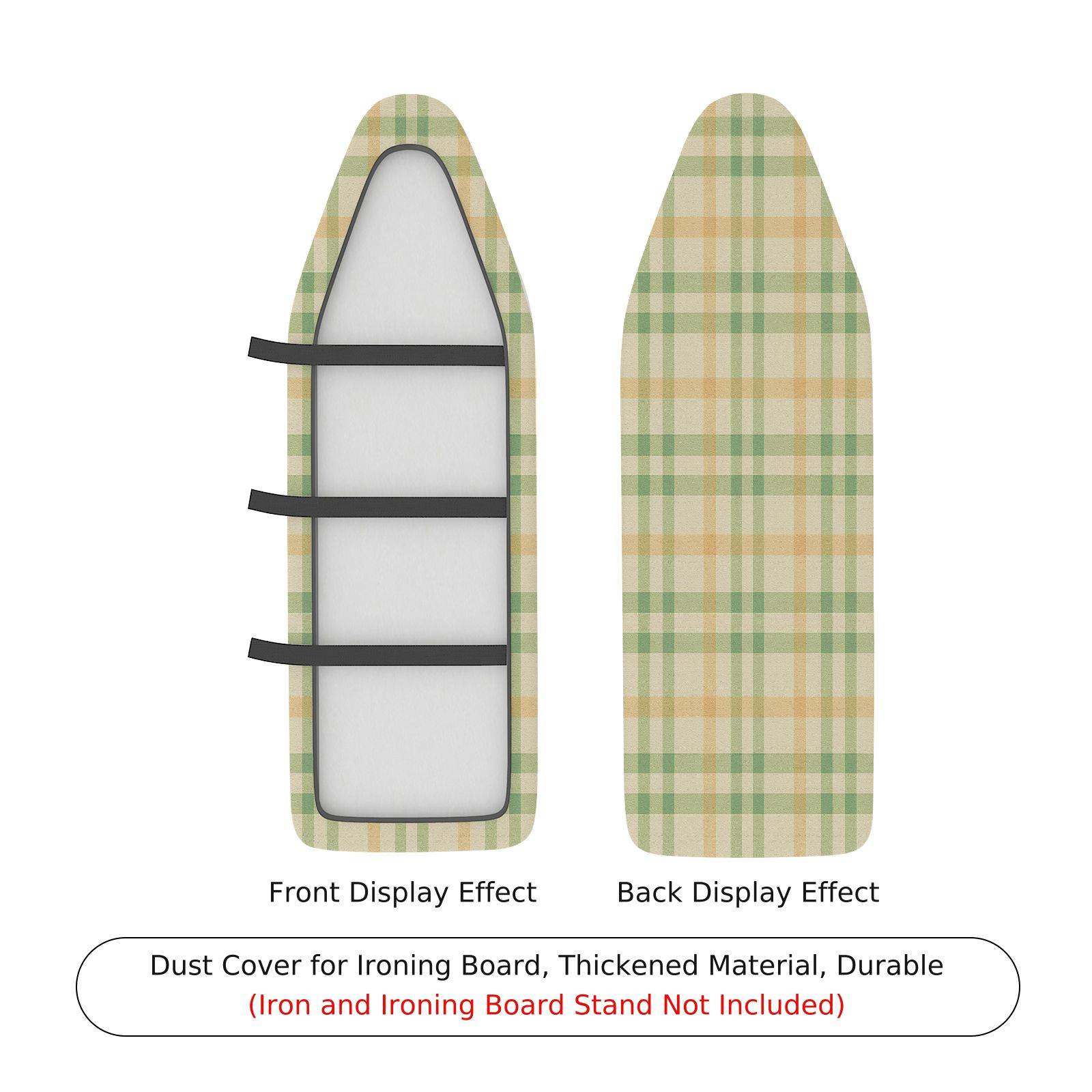 1-Piece Checkered Plaid Pattern Green  Ironing Board Cover, Universal Size, Without Board