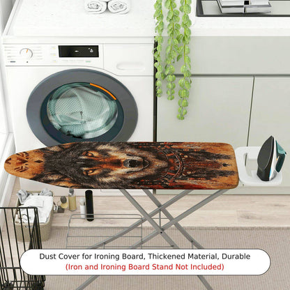 1-Piece Wolf Tribal Art Nature  Ironing Board Cover, Universal Size, Without Board