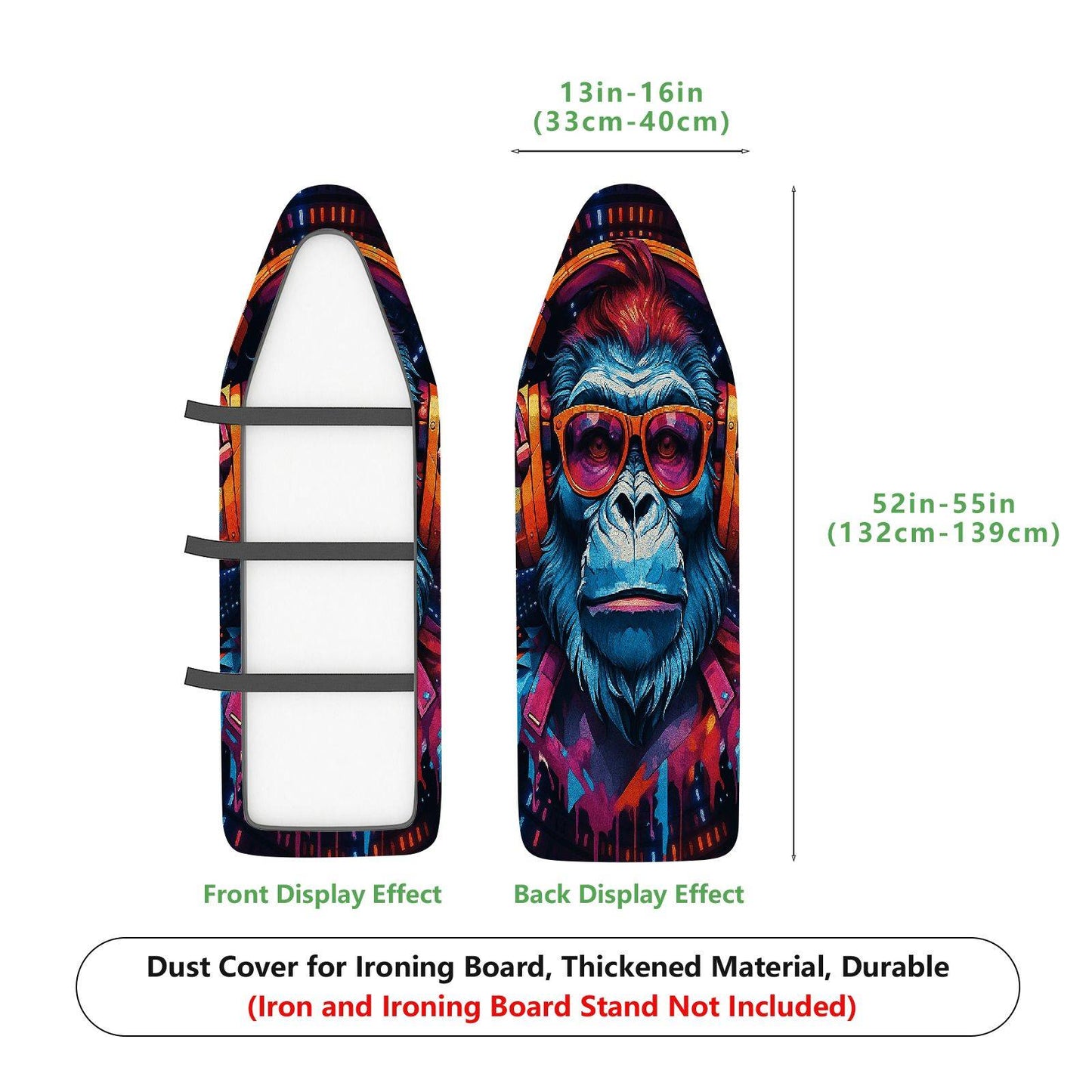 1-Piece Animal Art Funky Gorilla  Ironing Board Cover, Universal Size, Without Board