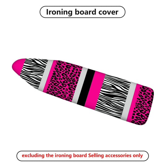 1-Piece Zebra Leopard Pink  Ironing Board Cover, Universal Size, Without Board
