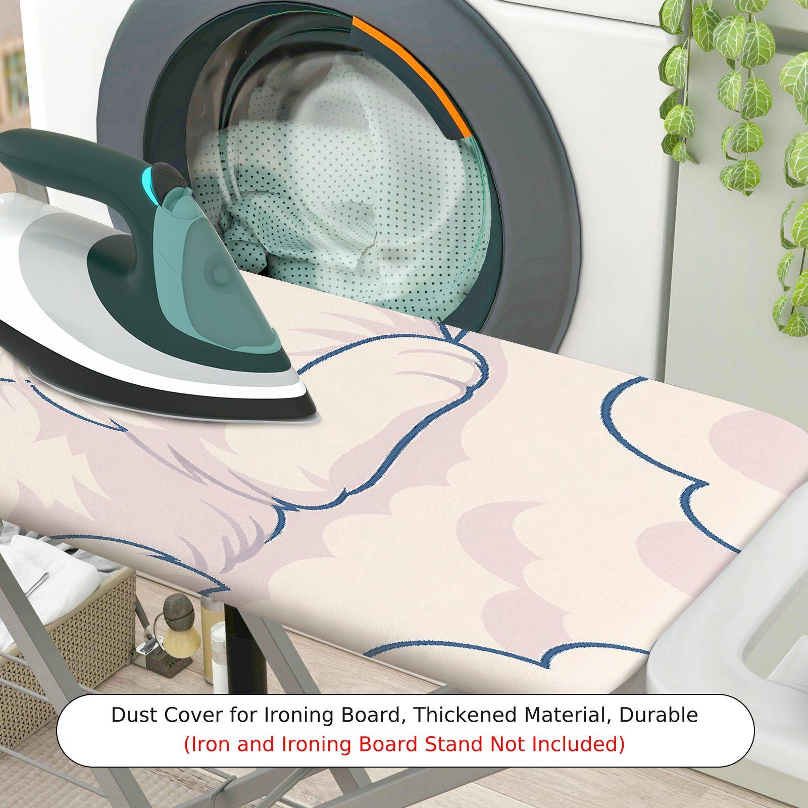 1-Piece Cute Cat Blue Animal  Ironing Board Cover, Universal Size, Without Board