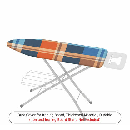 1-Piece Plaid Blue Orange  Ironing Board Cover, Universal Size, Without Board