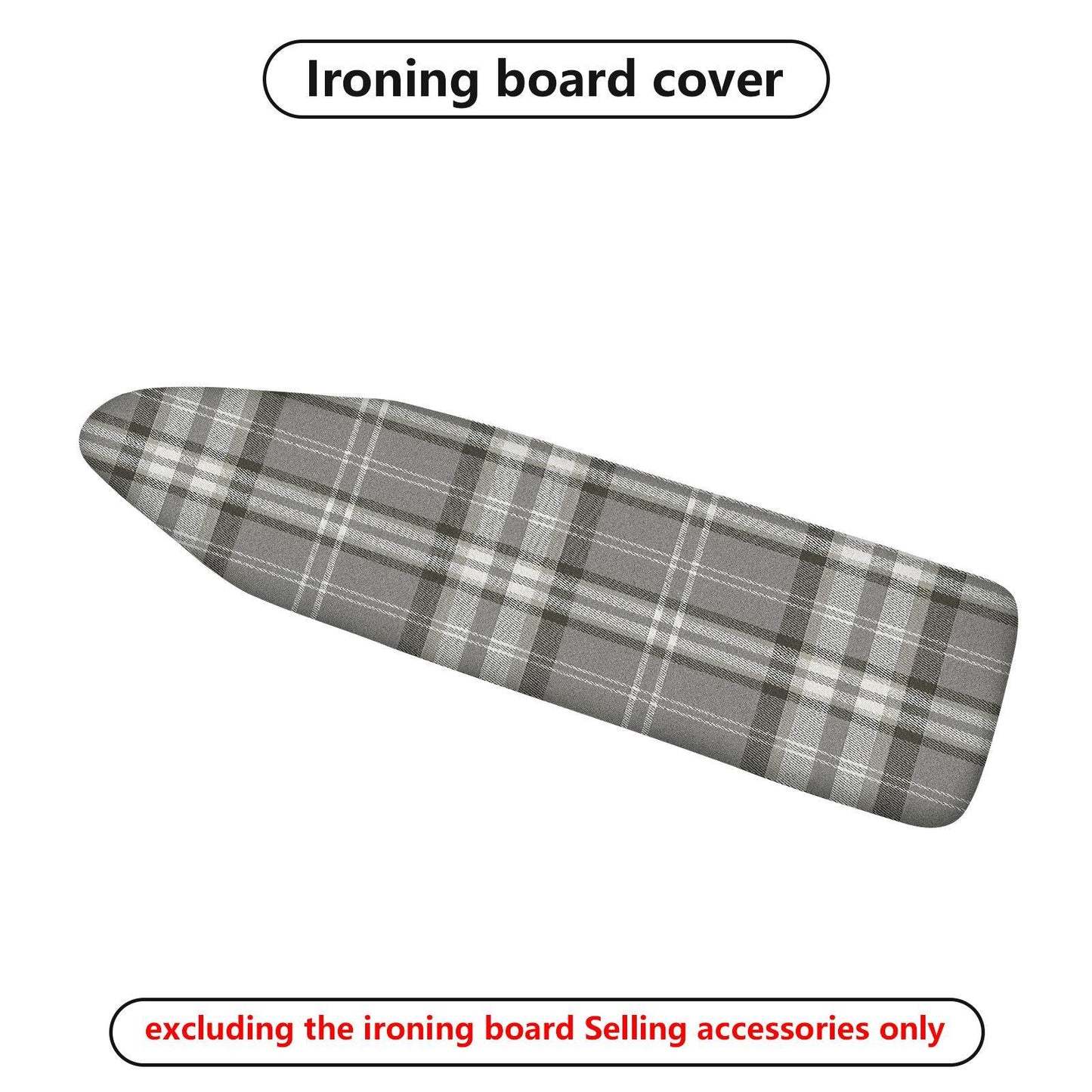 1-Piece Plaid Checkered Gray  Ironing Board Cover, Universal Size, Without Board
