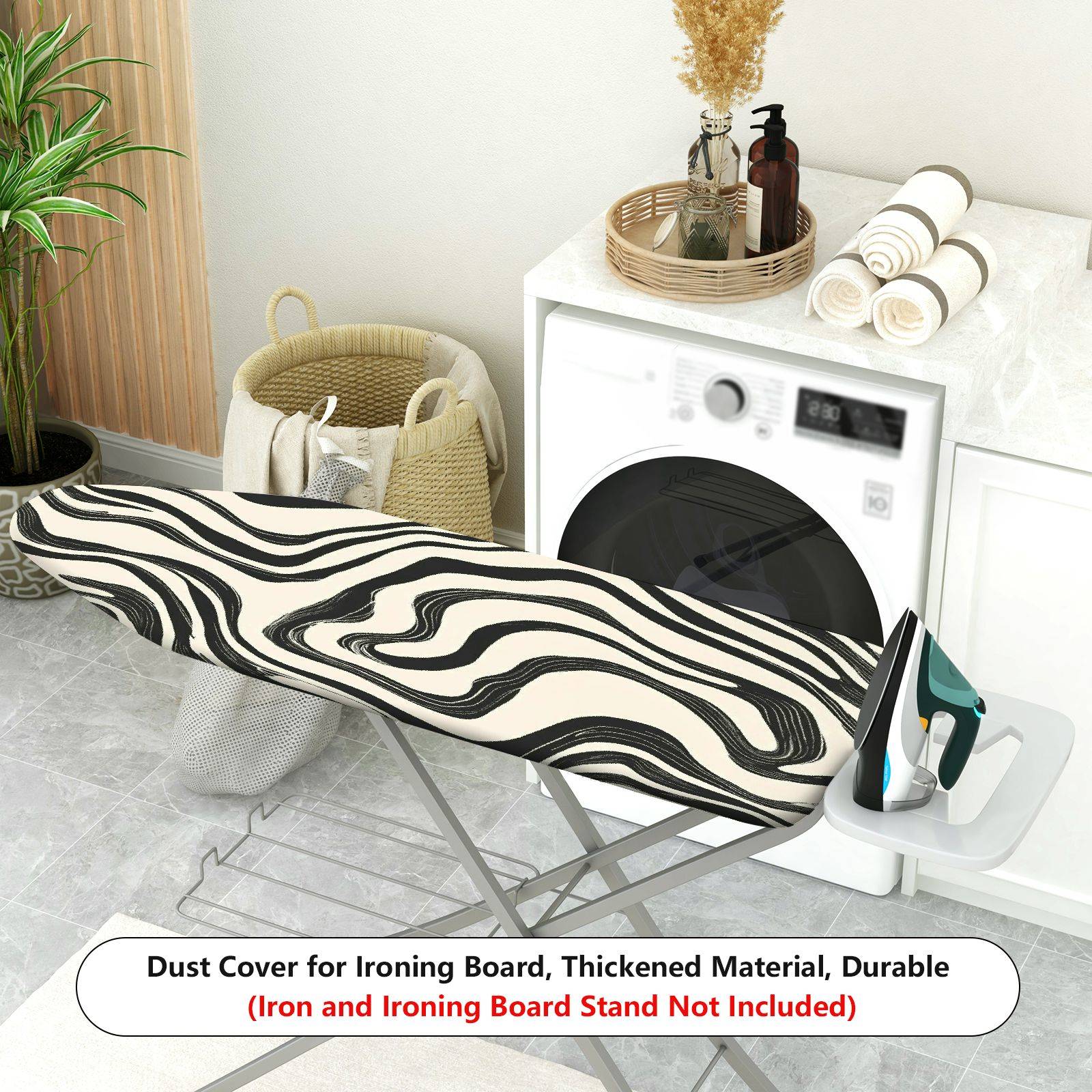 1-Piece Abstract Black White Geometric  Ironing Board Cover, Universal Size, Without Board