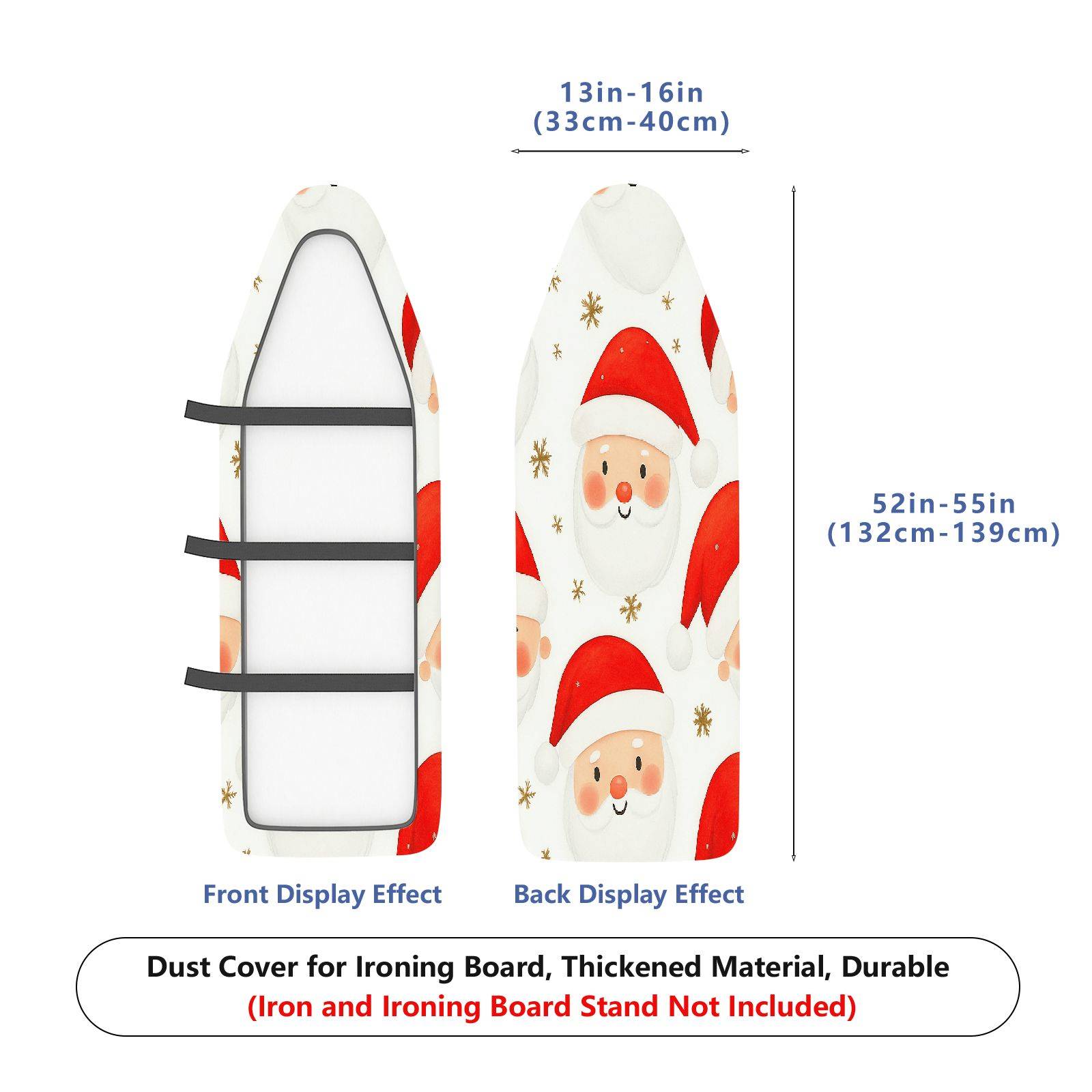 1-Piece Santa Claus Christmas Snowflake  Ironing Board Cover, Universal Size, Without Board