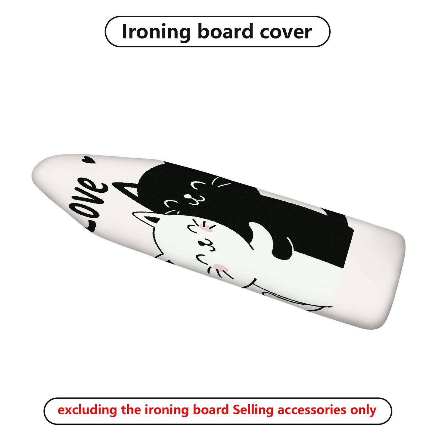 1-Piece Cute Cat Love  Ironing Board Cover, Universal Size, Without Board