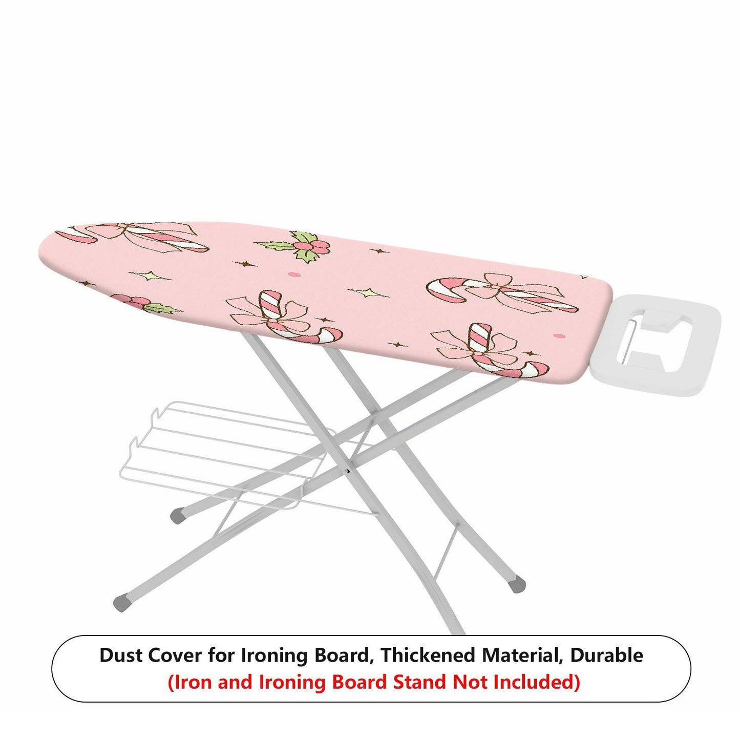 1-Piece Christmas Candy Bow Holly  Ironing Board Cover, Universal Size, Without Board