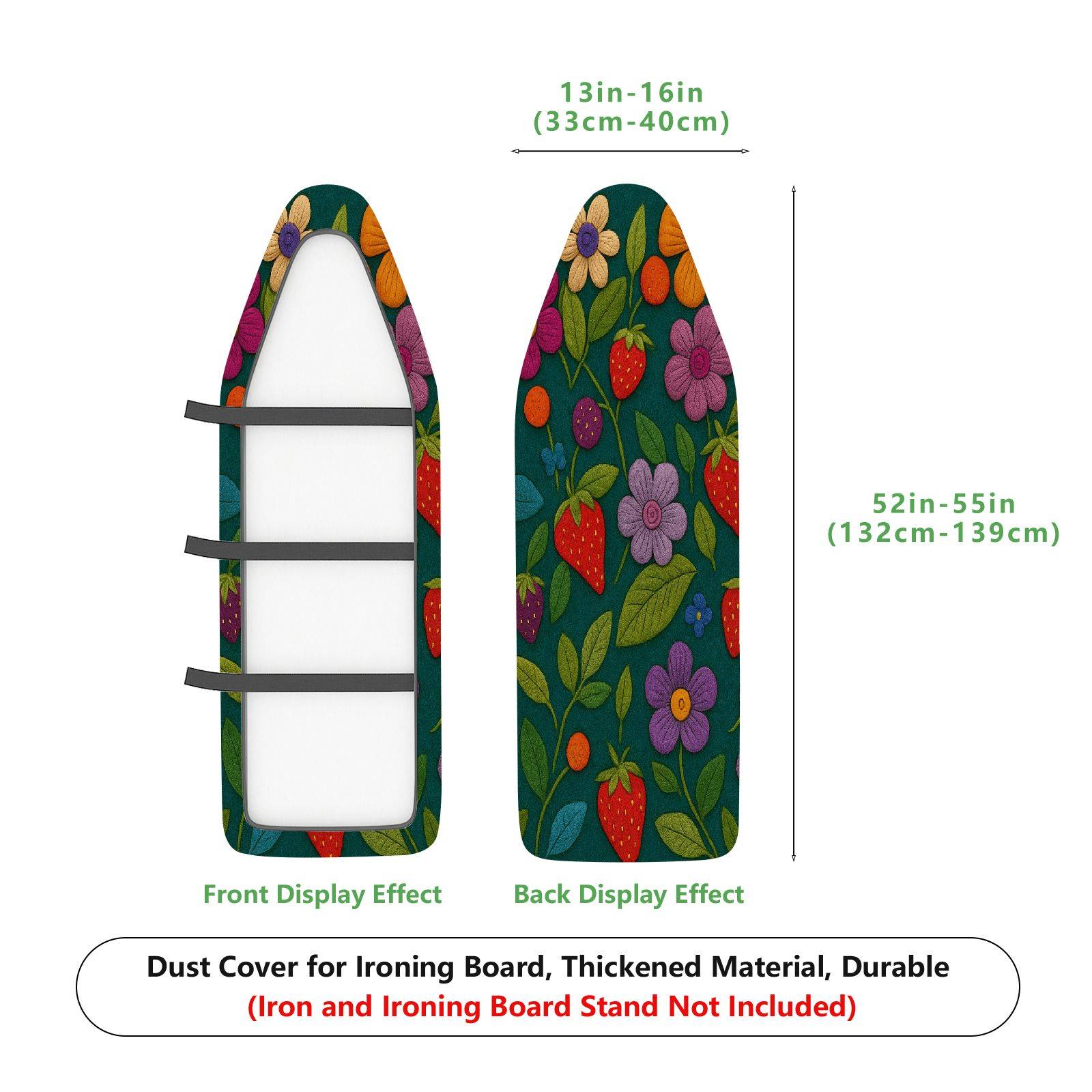 1-Piece Floral Fruit Leaf  Ironing Board Cover, Universal Size, Without Board