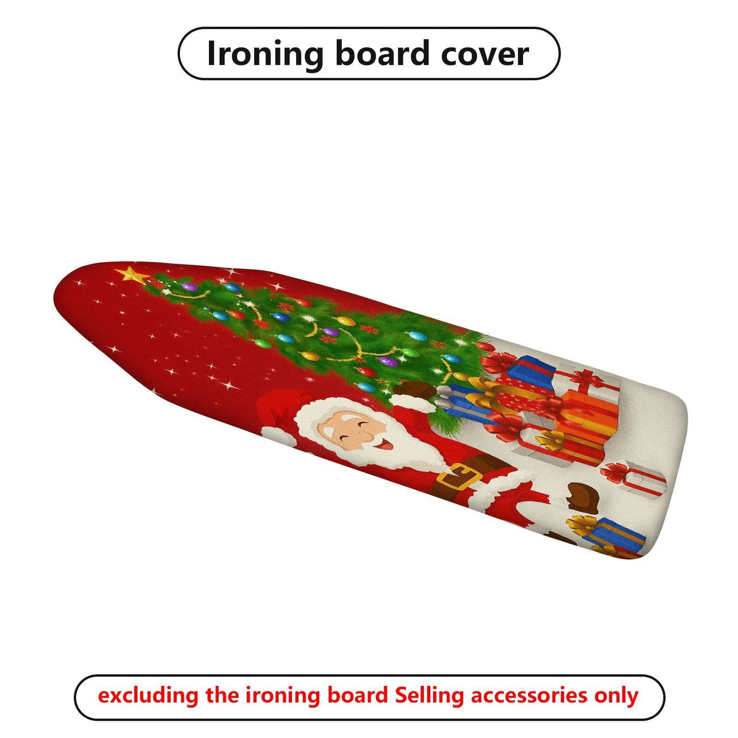 1-Piece Santa Christmas Tree Gifts  Ironing Board Cover, Universal Size, Without Board