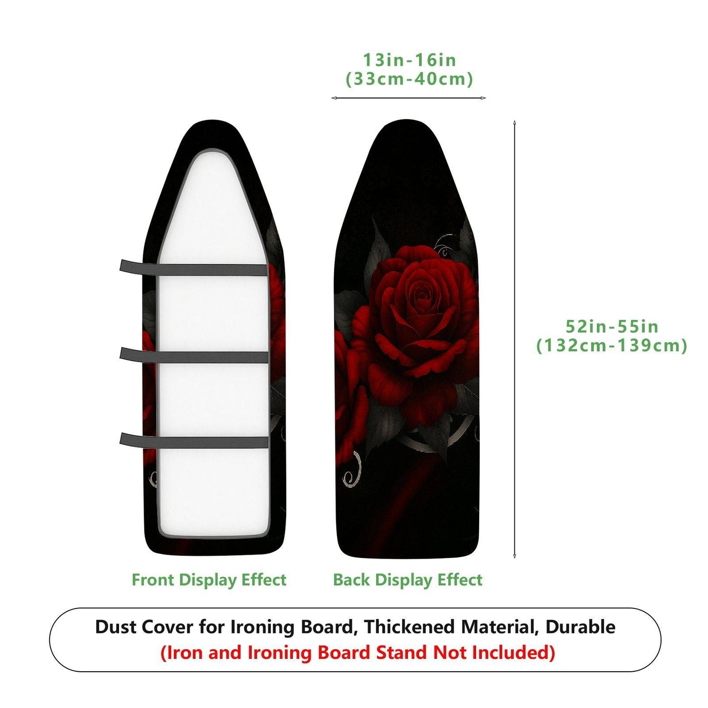 1-Piece Rose Floral Elegant  Ironing Board Cover, Universal Size, Without Board