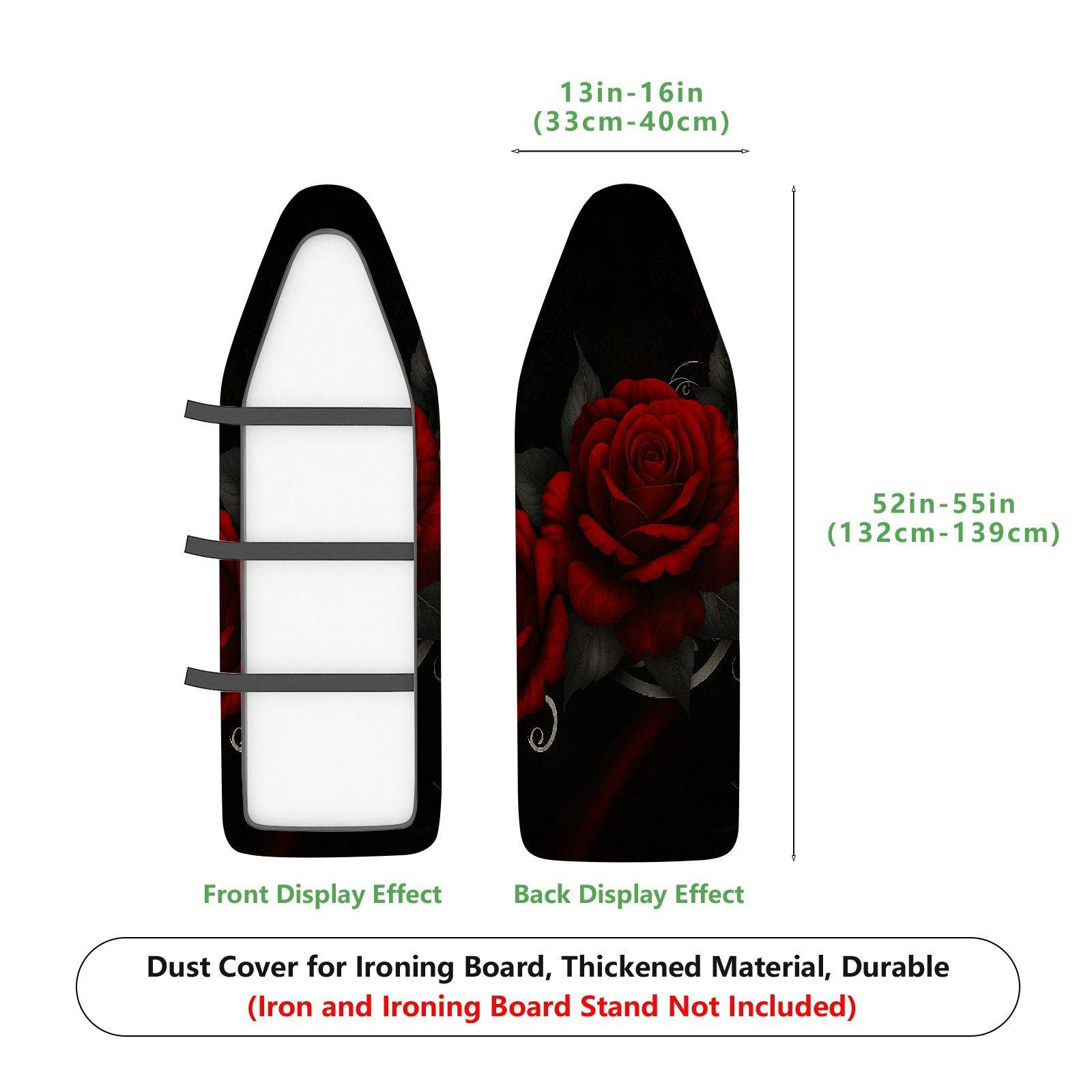 1-Piece Rose Floral Elegant  Ironing Board Cover, Universal Size, Without Board