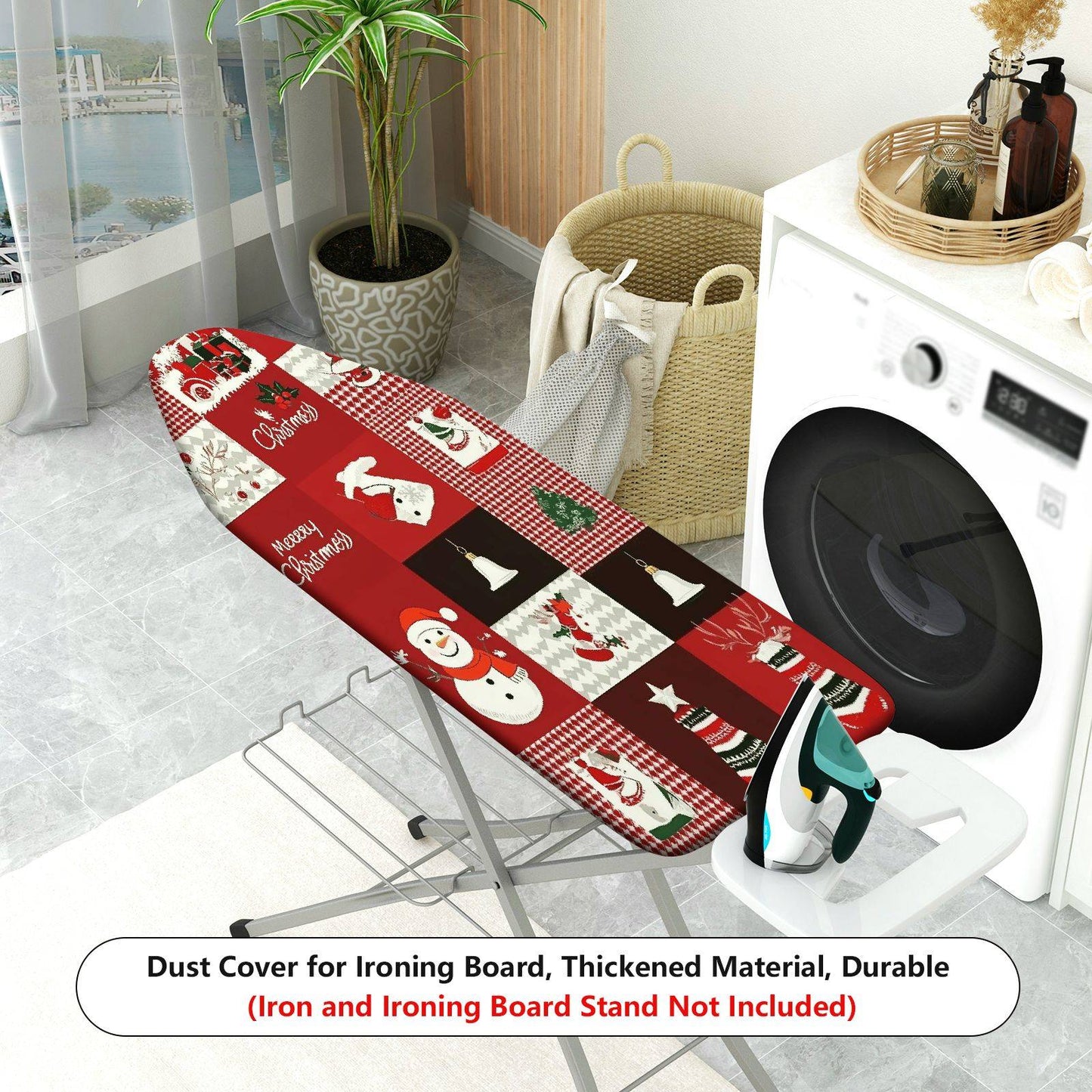 1-Piece Christmas Santa Bell  Ironing Board Cover, Universal Size, Without Board