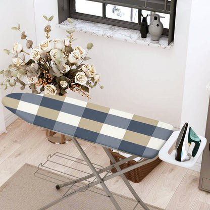 1-Piece Plaid Checkered Blue  Ironing Board Cover, Universal Size, Without Board