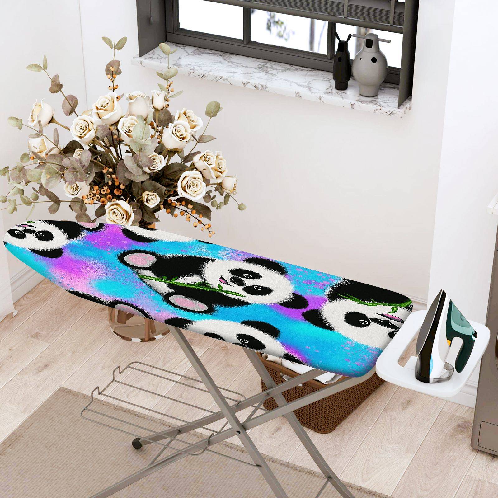 1-Piece Panda Colorful Cute  Ironing Board Cover, Universal Size, Without Board